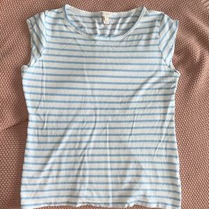 J Crew Blue and White Striped Tee